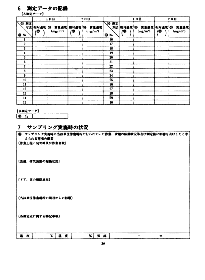 Ɗ茋ʕ񍐏@6f[^̋L^@7TvO{̏